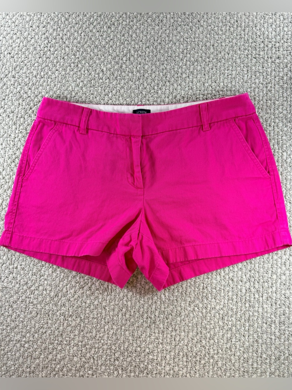 J. Crew 100%Cotton Hot Pink Chino Shorts Preppy Vacation Mid Rise Women Size 10